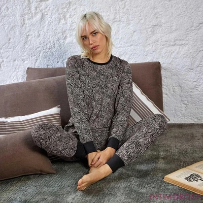 Women's Paisley Pajamas In Brushed Cotton Jadea 5241 - Image 1 of 2