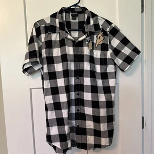 Beetlejuice Adam Plaid Costume Shirt Size Adult Medium - Picture 1 of 5