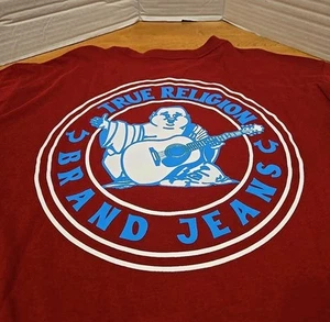 Camiseta True Religion Logo Buda Años 80 90 Y2K City Preppy Retro Para Hombre XL NUEVA CON ETIQUETAS - Imagen 1 de 13