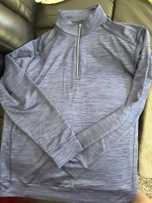 Camisa Azul Manga Larga Roundtree & Yorke Performance Cuarto Cremallera - Talla Mediana Foto 1 de 4