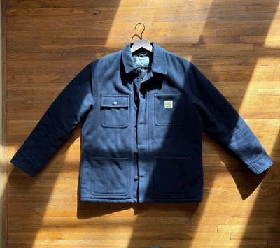 Carhartt WIP Michigan Chore Coat In Navy Wool - Image 1 of 4