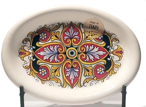 Nwt  NOVA DERUTA  Hand Painted Italy 10" OVAL PLATTER PLATE Microwave Dishwasher - Picture 1 of 3