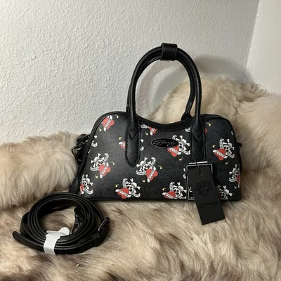 NWT Ed Hardy Small Satchel / Crossbody Bag - Love Kills Slowly - Black - Image 1 of 4