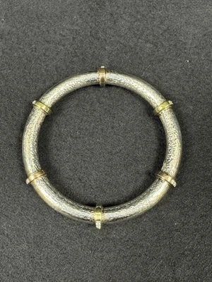 Brazalete brazalete de plata esterlina martillada Silpada de colección con circonita cúbica brillante B2831 925 Foto 1 de 4