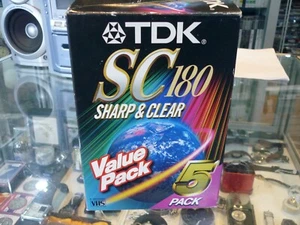 TDK SC180 E-180 3 HOUR SHARP & CLEAR VHS VIDEO CASSETTE VALUE 5 PACK NEW SEALED - Bild 1 von 11