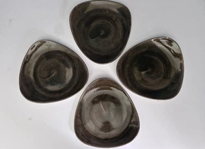 CHURCHILL STONECAST RAW BROWN 9½" triangle salad plates x 4 - Picture 1 of 8