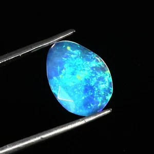 Fire Opal Flat Back Gemstone - Ethiopian Opal Rose Cut Slice Gemstone OPAL. - Picture 1 of 5