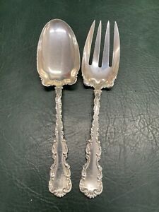 Whiting Louis XV Sterling Silver Solid Berry Casserole Spoon & Serving Fork 165g