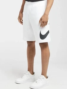 Nike Sportswear NSW Club French Terry Athletic Shorts White Black Men's SMALL - Picture 1 of 3
