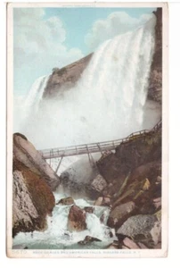 Postal de colección de 1910 de Rock of Ages and American Falls, Niagara Falls - Imagen 1 de 2