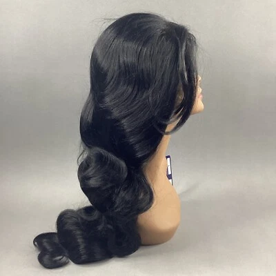 Perfect Hairline Laurel Long Wavy #1 Jet Black Synthetic Lace Wig - Image 1 of 4