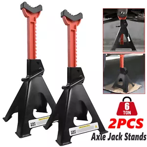 2x 6 Ton Axle Stands Lifting Capacity Stand Heavy Duty Car Caravan Floor Jack - Picture 1 of 18
