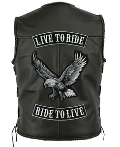 Live To Ride Rockers + toppa aquila 12" | Ride To Live ferro ricamato su set di 3 pz - Foto 1 di 5