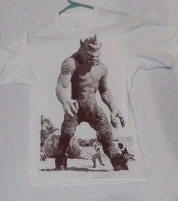 Camisa Cíclope Pequeña Blanca Harryhausen Monstruo Simbad Choque de Titanes Colosa Foto 1 de 4