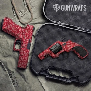GunWraps Bandana rouge et blanc premium pistolet vinyle pistolet enveloppe peau mate États-Unis - Photo 1/1