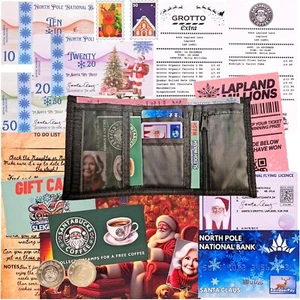 Kit de billetera perdida de Santa - Inc. billetera real - tarjeta bancaria, licencia de vuelo en trineo - Imagen 1 de 8