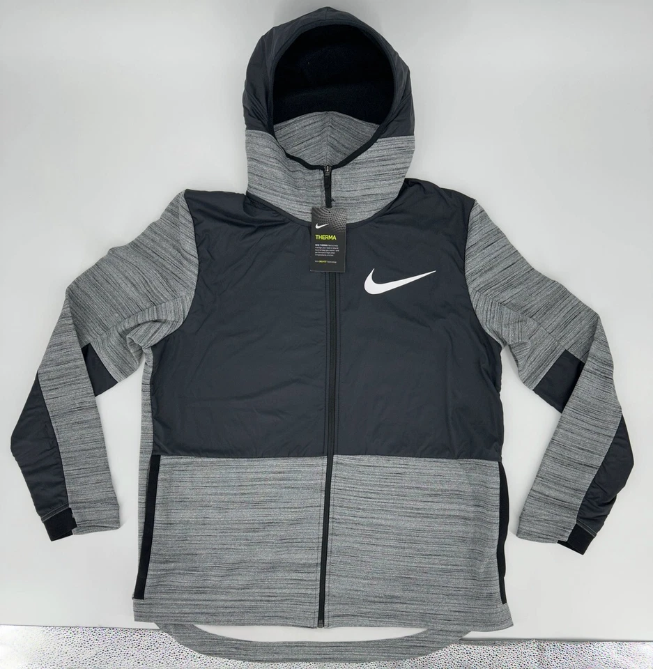 M Men's Nike Sportswear Basketball Jacket Aq4165 010 Grey Black Casual Sport