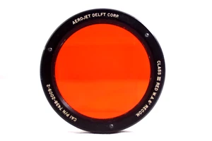 RARE AEROJET DELFT CLASS III AERIAL RECONNAISSANCE RED CAMERA LENS FILTER (EXC) - Picture 1 of 4