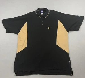 Ropa de equipo Reebok NFL negra y dorada XL New Orleans Saints SS fútbol americano vintage - Imagen 1 de 14