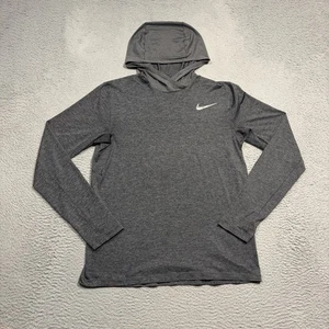 Nike Hoodie Shirt Men Large Grey Dri Fit Pullover Lightweight Long Sleeve Adult - Picture 1 of 10