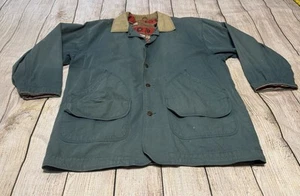 Vtg Woolrich Barn Coat Field Chore Coat Aztec Lined Green Pine Jacket Sz L GT31 - Picture 1 of 12