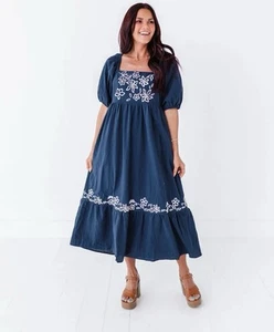 POLAGRAMM DAMEN XIOMARA BESTICKTES KLEID Gr: L Neu mit Etikett dunkelblau - Bild 1 von 8