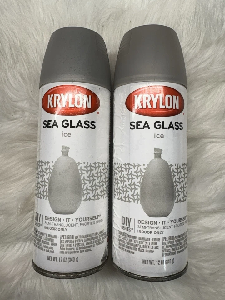 Pintura en aerosol para hielo de vidrio marino Krylon 49056 12 OZ Lote de 2 descatalogados Foto 1 de 1