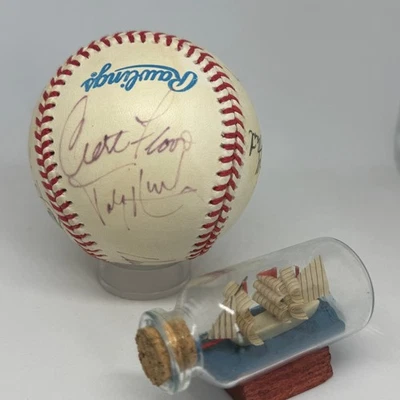 Curt Flood y otros firmados Rawlings OAL béisbol JSA LOA multi automático A4007 Foto 1 de 4
