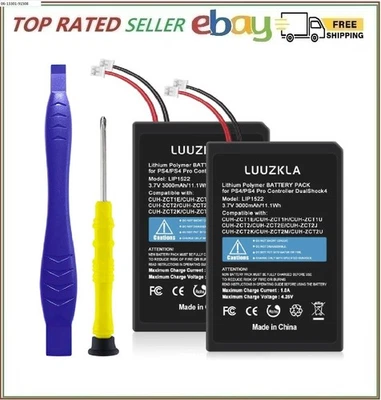 LUUZKLA 3000mAh 2 Pack LIP1522 PS4 Battery, Replacement for PlayStation 4 PS4 and PS4