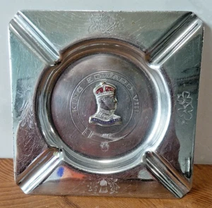 Vintage King Edward VIII Ashtray  Chrome Plate on Brass 1936 - Picture 1 of 4