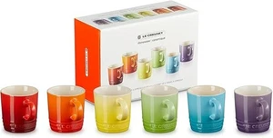 Le Creuset Set of 6 Rainbow Espresso Mug, Stoneware, 100 ml in a Gift Box - Picture 1 of 3