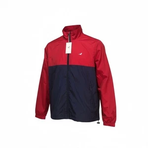 Staple Herren Colorblock Windbreaker Jacke rot navy durchgehender Reißverschluss leicht - Bild 1 von 11