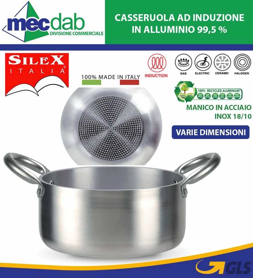 Casseruola Doppio Fondo Ad Induzione Manico in Acciaio Inox Varie Dimensioni - Immagine 1 di 1