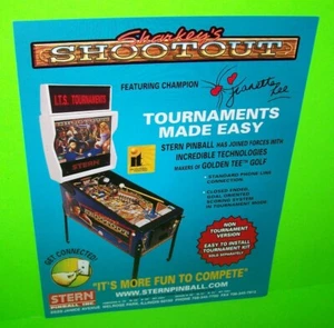 Sharkeys Shootout Pinball FLYER Original  Pool Table Theme Artwork Vintage Art - Picture 1 of 2