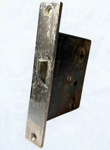 ANTIQUE Cast Iron Mortise Bathroom Lock Door Chrome FACE JB SCHRODER Cint OH - Picture 1 of 5