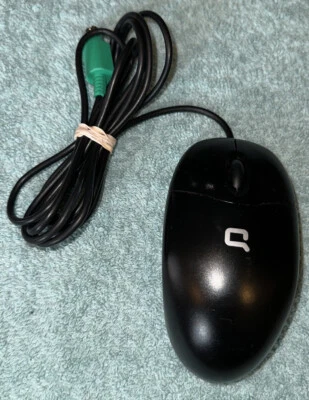 Vintage Compaq Logitech PS/2 Mechanical Ball Wheel Mouse MOAFKC - Image 1 of 4