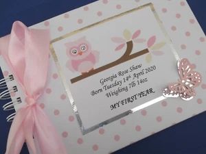 Libro/álbum personalizado del primer año para bebé nuevo regalo de bautizo regalo - Imagen 1 de 5
