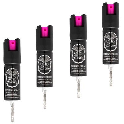 PACK 4 Llaveros Police Magnum Spray Pimienta 1/2oz HP Defensa Seguridad Protección Foto 1 de 4