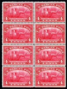 USAstamps Unused VF US 1912 Parcel Post Block of 8 Scott Q4 OG MNH SCV $620+ - Picture 1 of 2