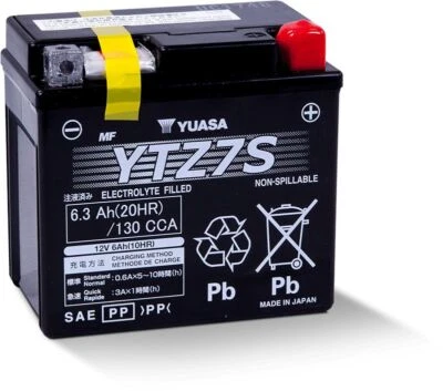 Batería Yuasa YTZ7S de 12 voltios sin mantenimiento para Yamaha TTR230 2005-2022 Foto 1 de 3