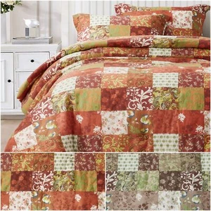 Chezmoi Collection Leilani Bohemian Print Floral Patchwork Cotton Comforter Set - Picture 1 of 12