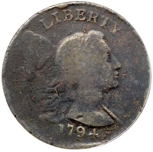 1794 S-20b R-4+ ANACS VG 8 Details Liberty Cap Large Cent Coin 1c - Picture 1 of 3