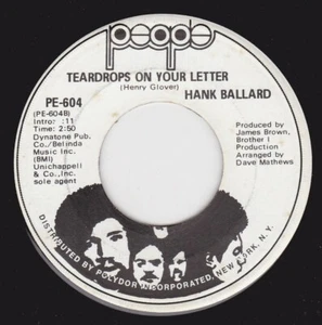 HANK BALLARD - "TEARDROPS ON YOUR LETTER" / "ANNIE HAD A BABY"  PEOPLE  (VG+) - Picture 1 of 2