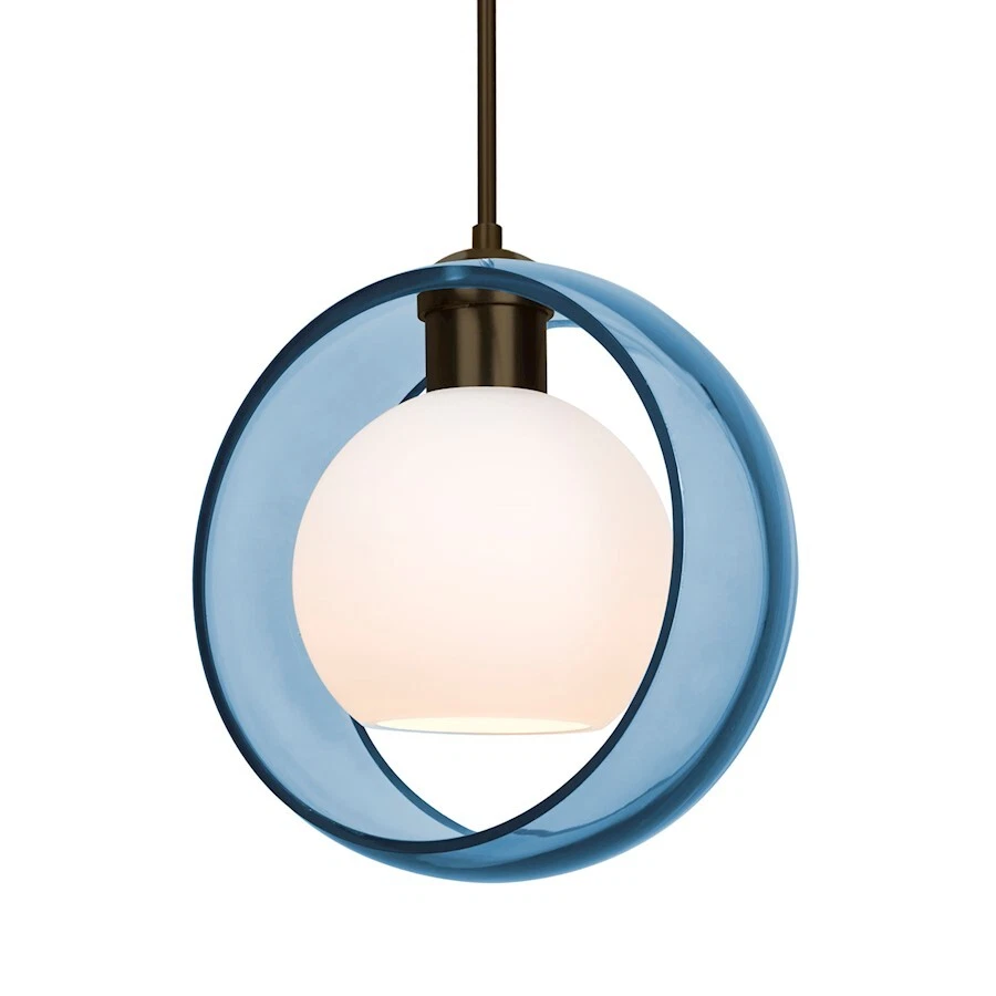 Besa Lighting Mana 1 Light LED Cord Pendant, Bronze/Blue - 1JT-MANABL-LED-BR - Image 1 of 1