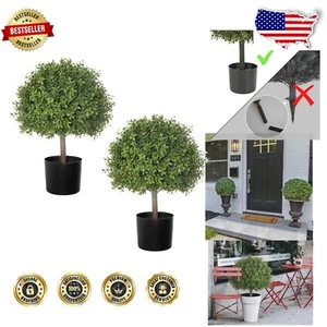 Stylish 2-Pack 24.5in Artificial Topiary Balls for Elegant Home & Garden Decor - Picture 1 of 10