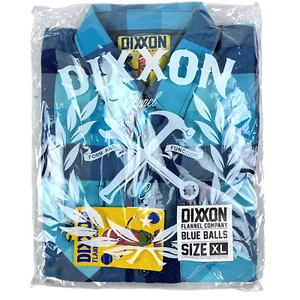 DIXXON Flannel "Blue Balls" Men's XL Plaid Valentines Day Button Shirt - Picture 1 of 14