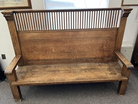 Antique White Oak Benches (2) Cover