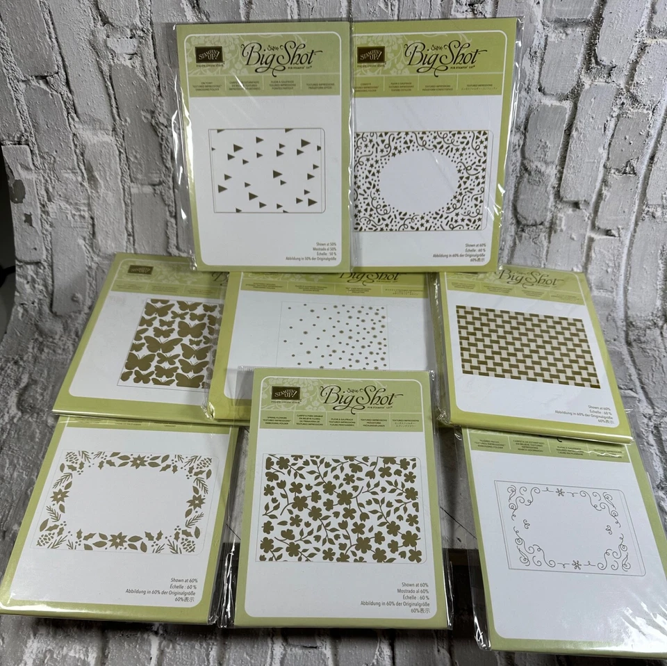 Stampin' Up! Sizzix Big Shot Embossing Folders Retired NEW You Choose"