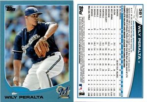2013 Topps Blue Parallel WILY PERALTA Baseball Card 381 Milwaukee Brewers