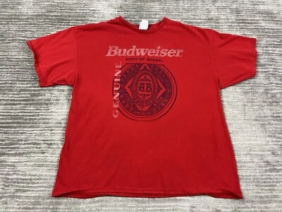 Camiseta Budweiser Comida Chatarra Para Hombre Grande Roja Manga Corta Camiseta Algodón Foto 1 de 4